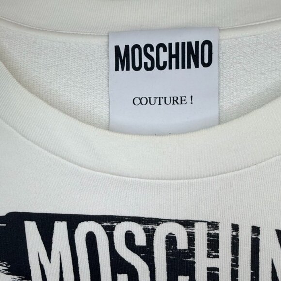 White Moschino Couture Cropped Sweater – Size 10 - Picture 12 of 12